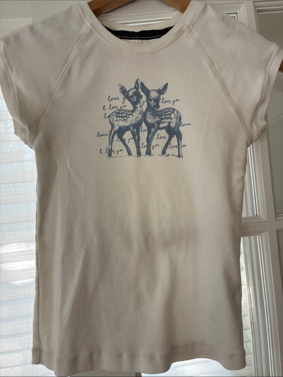 Pilcro Tops - Pilcro Cream Short Sleeve Tee with Deer Graphic